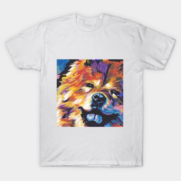 Chow chow Dog Bright colorful pop dog art  Edit T-Shirt by bentnotbroken11